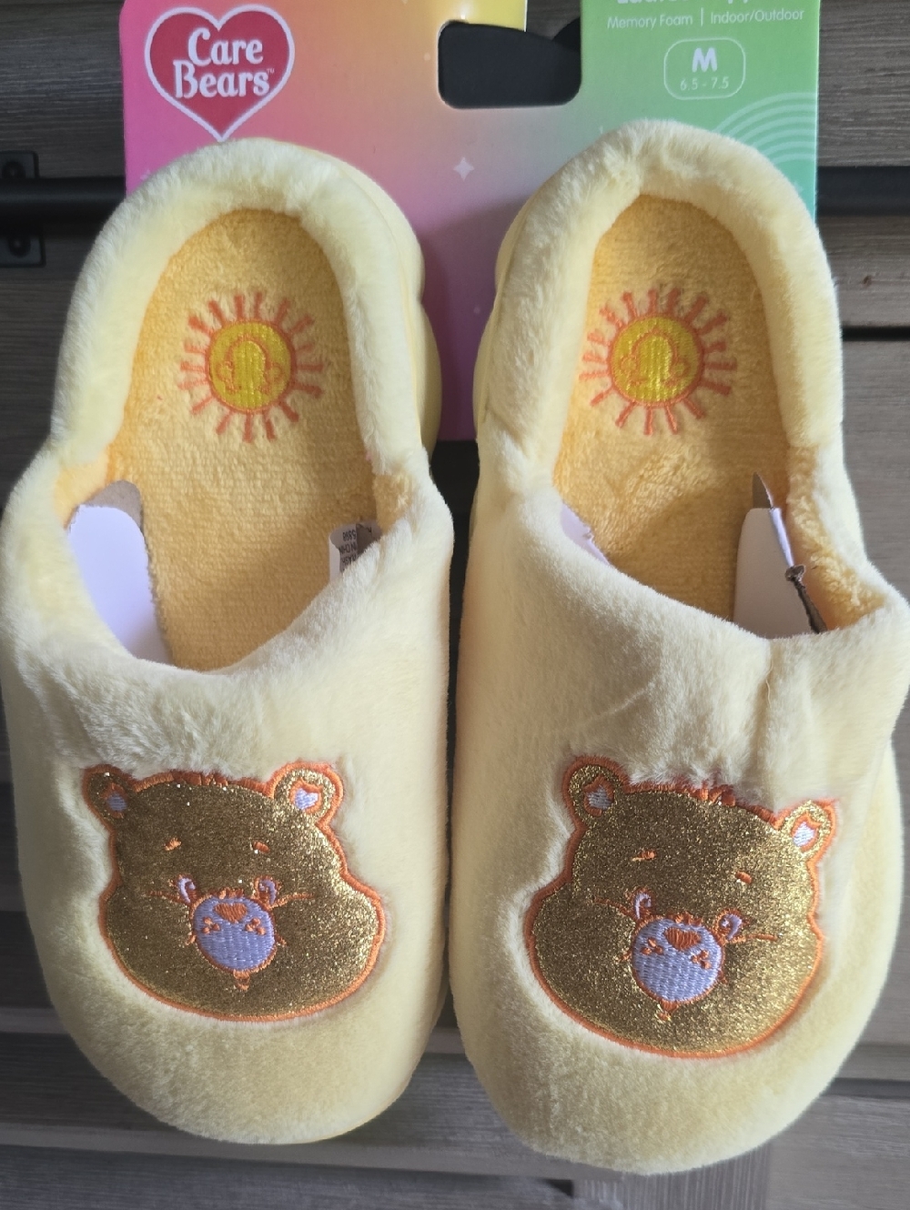 Care Bears Yellow Plush Slippers 🥰
